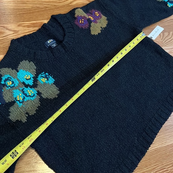Anthropologie Maeve Embroidered Flowers Cropped Sweater Size Medium NWT - Picture 9 of 16